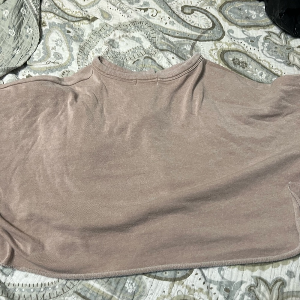 CREAM BROWN CROPPED WIDE INSIDE OUT SWEATER, XL , CROPPED ,BAGGY WORN ONCE